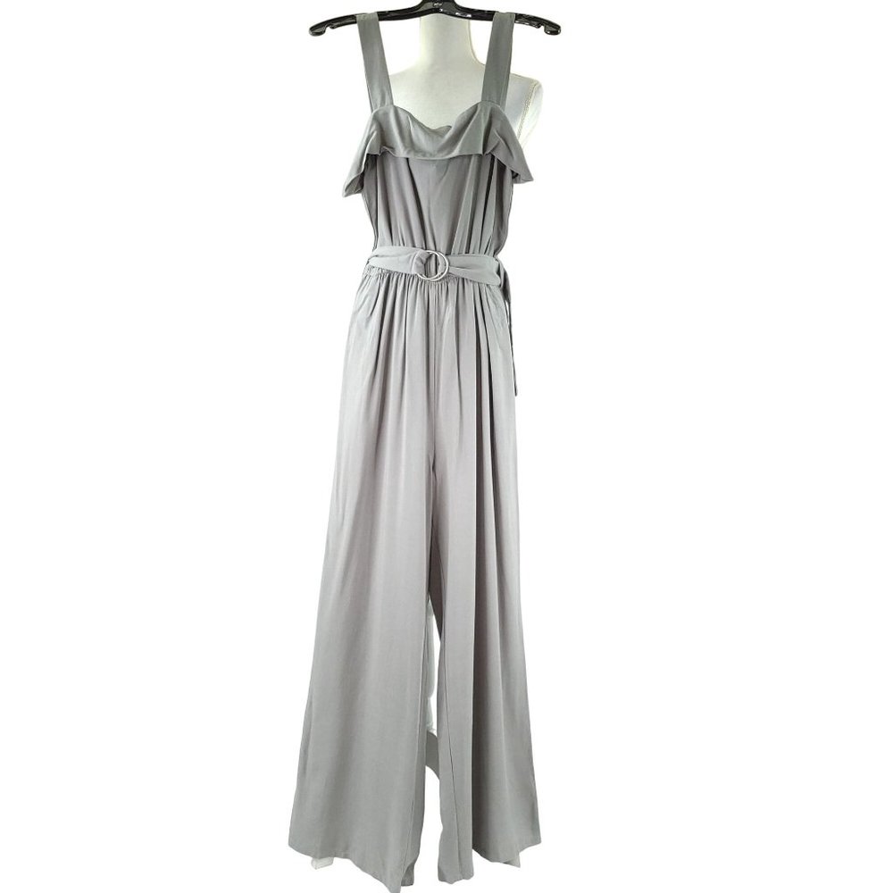 Jodifl Jumpsuit Overalls Size S NWT Gray Belted Wide Leg Slouchy Boho Sleeveless